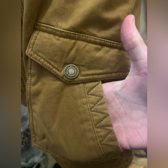 NWT Wenven Winter Cotton Thicken Sherpa Lined Hooded Work Jacket in Brown Size M - Picture 7 of 16